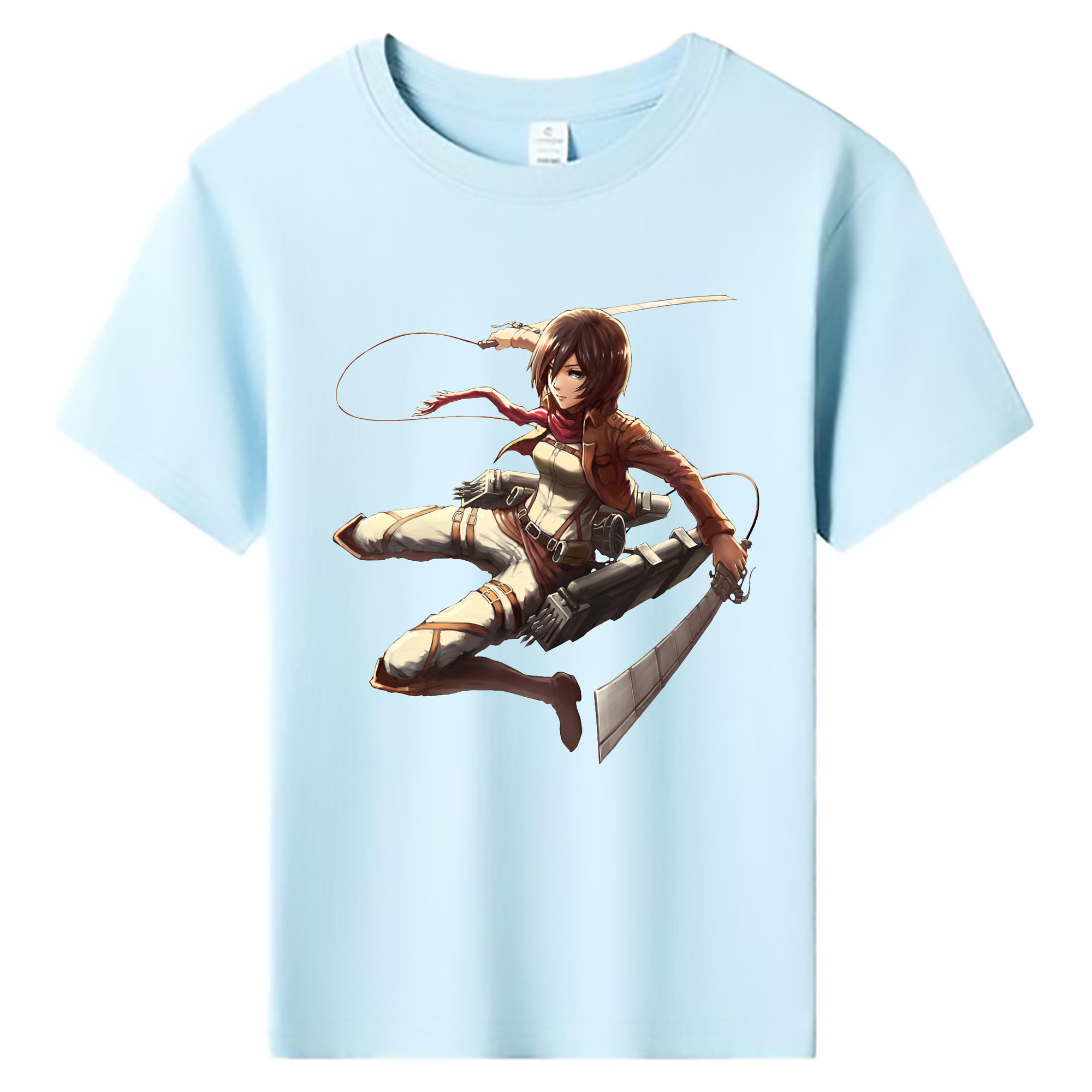 （画像用） 進撃の巨人 ミカサ·アッカーマン Attack on Titan Mikasa Ackerman 綿100％キッズTシャツ（フロントプリント）
